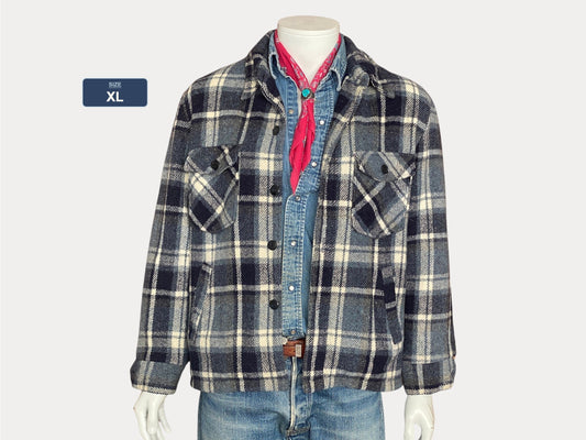 size XL. 70s Vintage JC Penney plaid jacket Made in USA