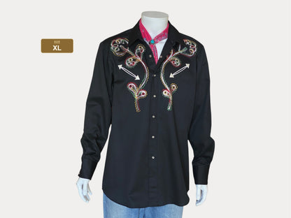 Size XL. Vintage 70s embroidered Sears western shirt