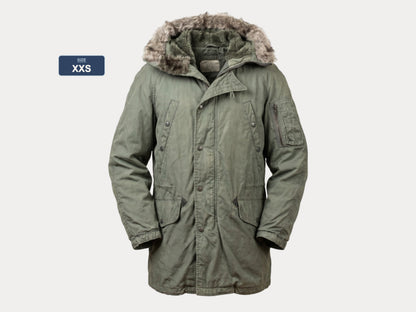 XXS.  Authentic 1986 US Air Force vintage N-3B extreme cold weather Flyer coat Jacket type