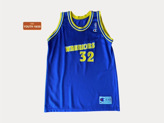 Youth 18-20. Vintage 90s Champion NBA Warriors #32 Smith jersey  Made In USA