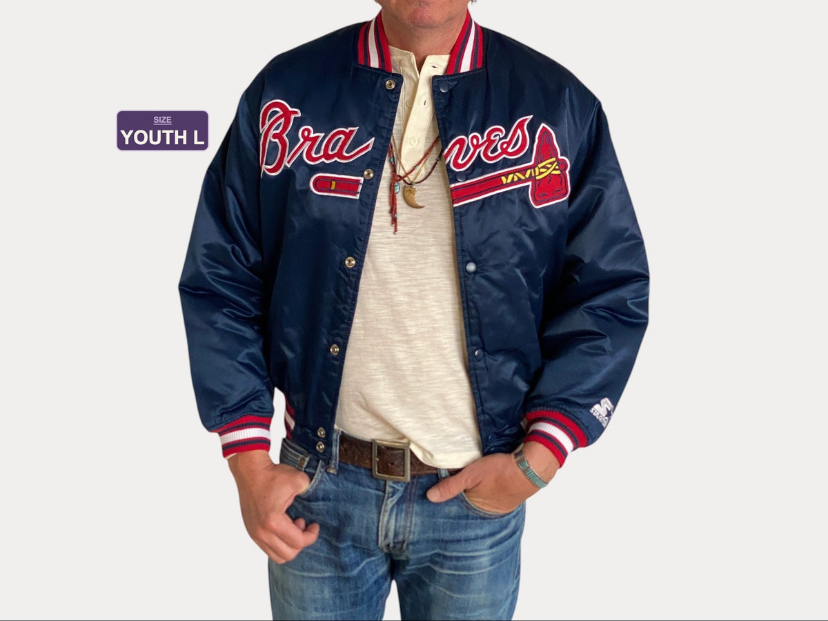 Size Large Youth 90s Vintage Braves Starter Jacket | Retro Athletic Style-AJ357 Studio