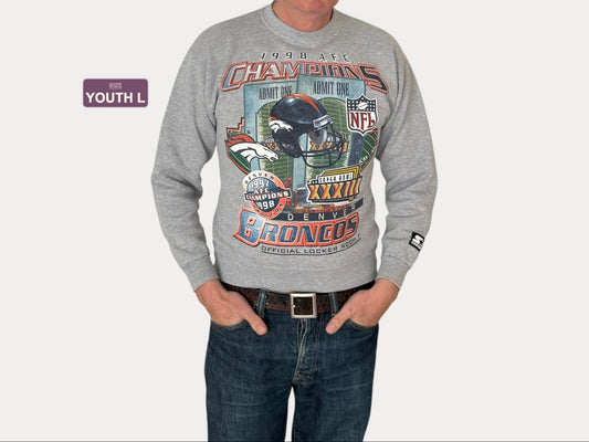 Size Youth Large Super Bowl Broncos Made in USA By Starter