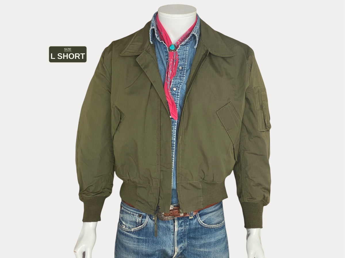 Cazadora militar vintage de 1989 para clima frío (talla L corta) | Estilo militar auténtico