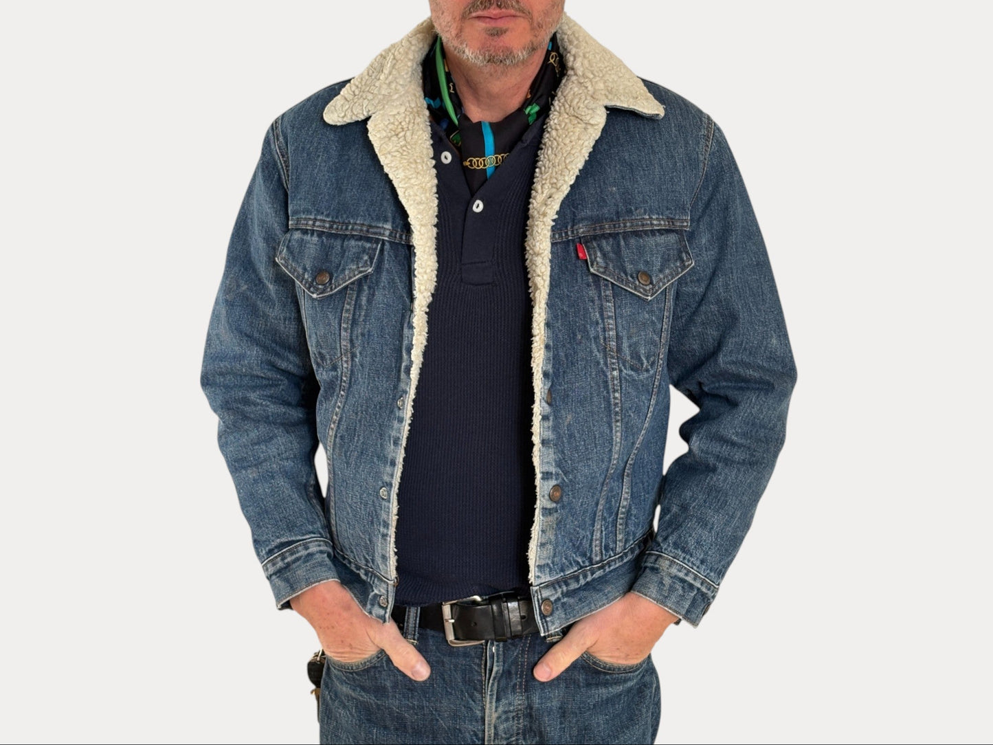 Size 38US / 48EU. 2 pockets Vintage 70s Levis fleece Jacket Made in USA-AJ357 Studio-AJ357 Studio