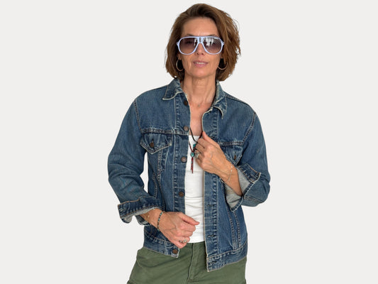 Size 36US / 46EU . Vintage Early 70s 2 pocket Levi’s Denim Jacket 70505 – Single Stitch, Made in USA-AJ357 Studio-AJ357 Studio