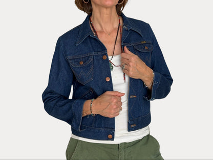 Size 18US . Vintage 70s Wrangler Denim Jacket – 4 Pockets – Made in USA-AJ357 Studio-AJ357 Studio