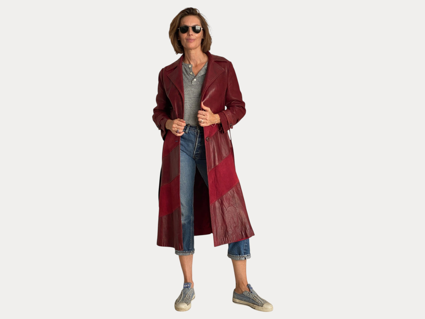 Fantastic two tone leather and suede jacket styled in California-AJ357 Studio-AJ357 Studio