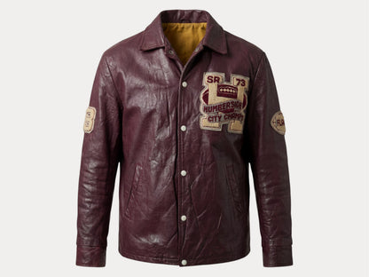 Size 42US / 52EU Vintage 1973 Humberside Collegiate Varsity Leather Jacket — Canadian High School Football — City Champs — Made in Canada-AJ357 Studio-AJ357 Studio