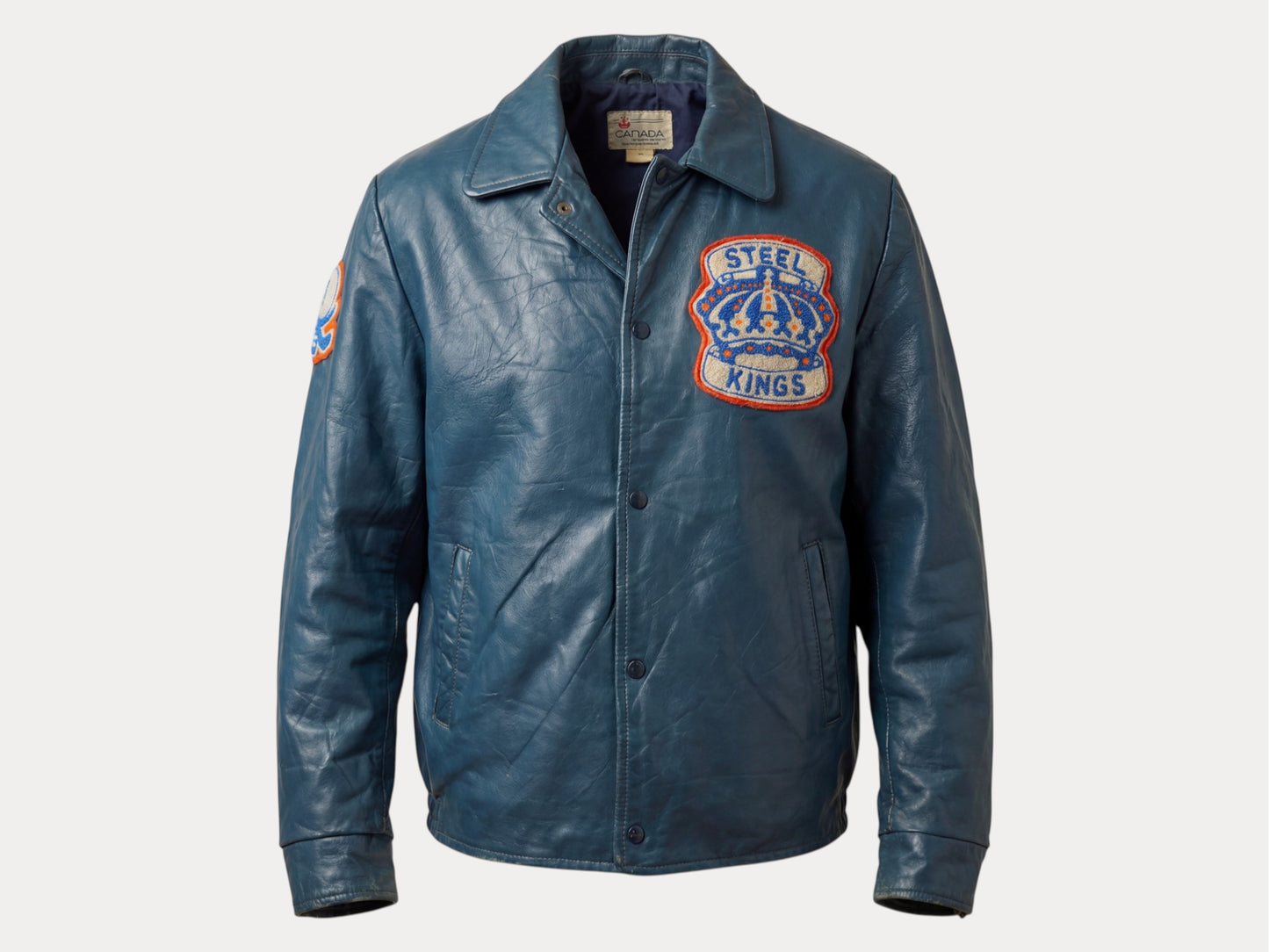 Size 44US / 54EU .Vintage Leather Hockey Jacket Men’s – Soft Canadian Leather – Made in Canada-AJ357 Studio-AJ357 Studio