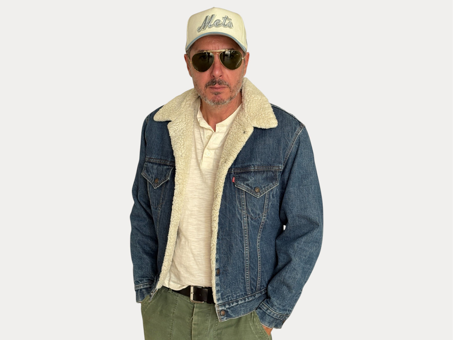 Size 44US / 54EU. 2 pockets Vintage Levis fleece-sherpa Jacket Made in USA.-AJ357 Studio-AJ357 Studio