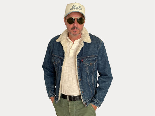 Size 36US/46EU. 4 pockets Vintage Levis fleece-sherpa Jacket Made in USA.-AJ357 Studio-AJ357 Studio