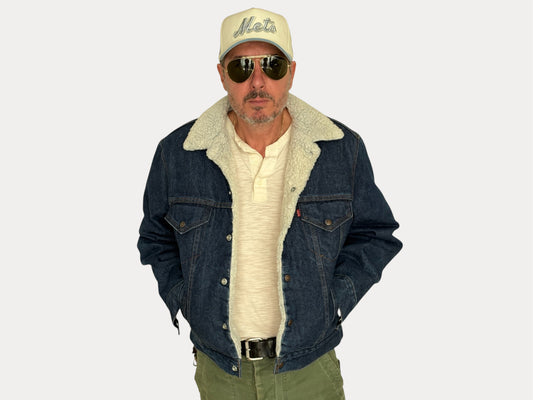 Size 42US/52EU. 4 pockets Vintage 80s Levis fleece Jacket Made in USA.-AJ357 Studio-AJ357 Studio