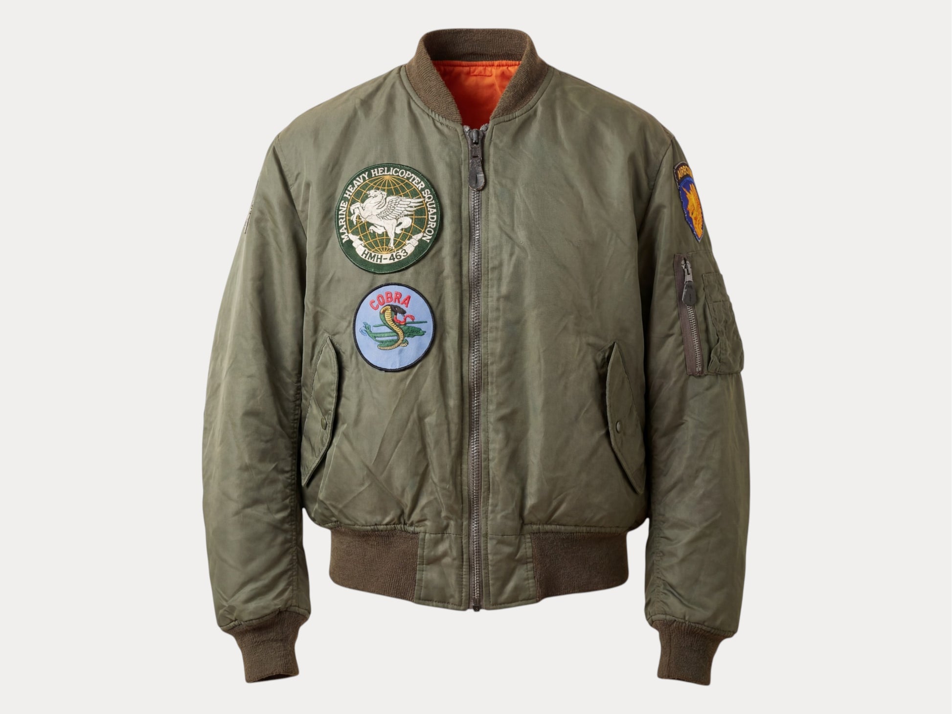 Large . Patched MA1 jacket, flying intermediate type MA-1 Made in USA-AJ357 Studio-AJ357 Studio