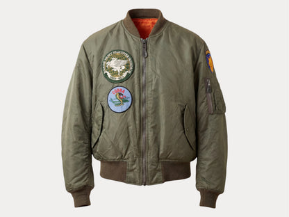 Large . Patched MA1 jacket, flying intermediate type MA-1 Made in USA-AJ357 Studio-AJ357 Studio