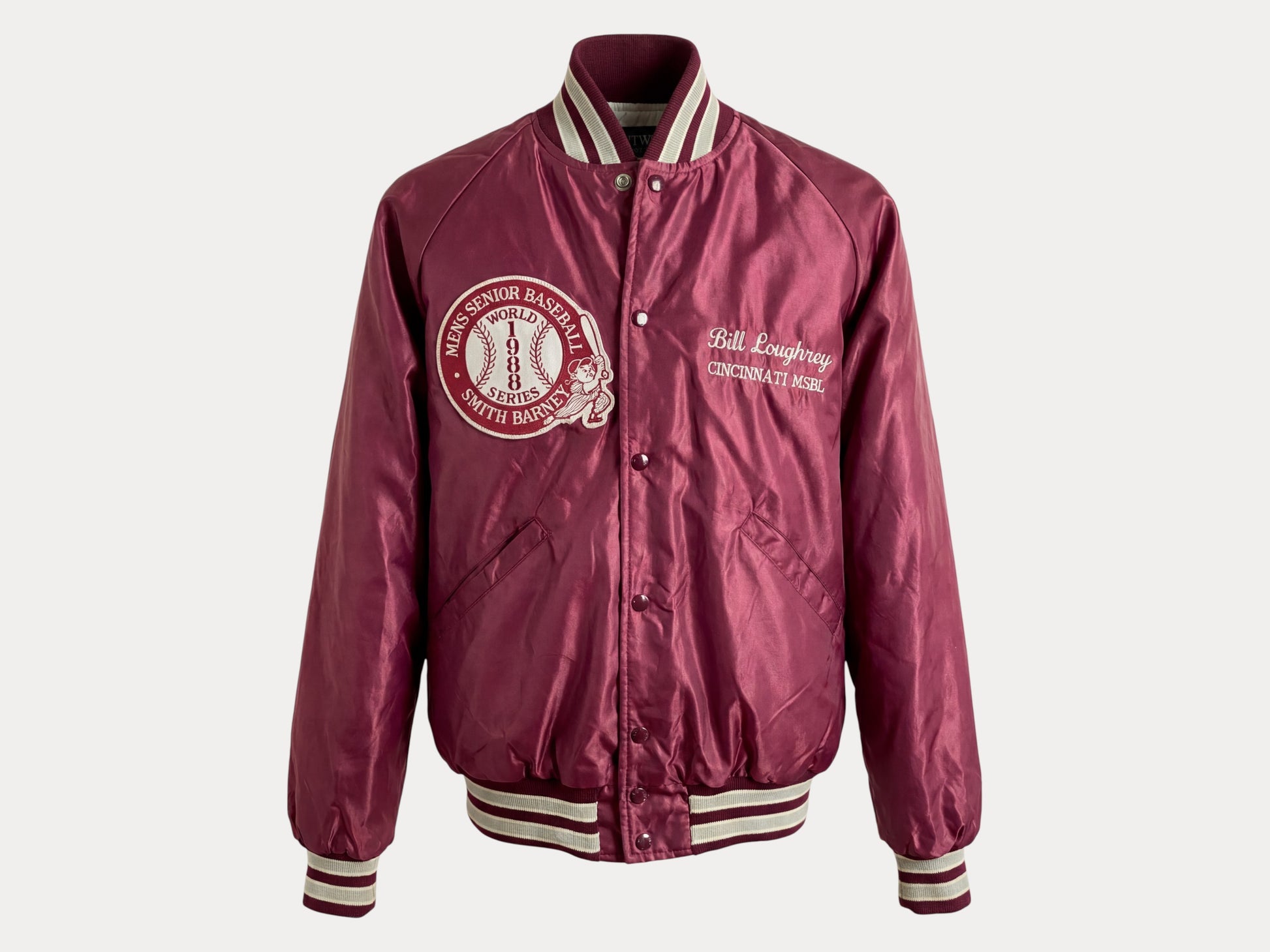 Size Med. Vintage 80s Butwin Satin Baseball Varsity Jacket – Made in USA-AJ357 Studio-AJ357 Studio