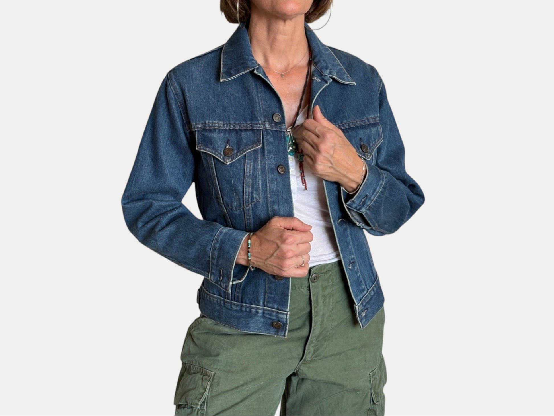 Size 34US / 44EU .Vintage 70s Levi’s Denim Jacket – 2 Pockets – Made in USA-AJ357 Studio-AJ357 Studio