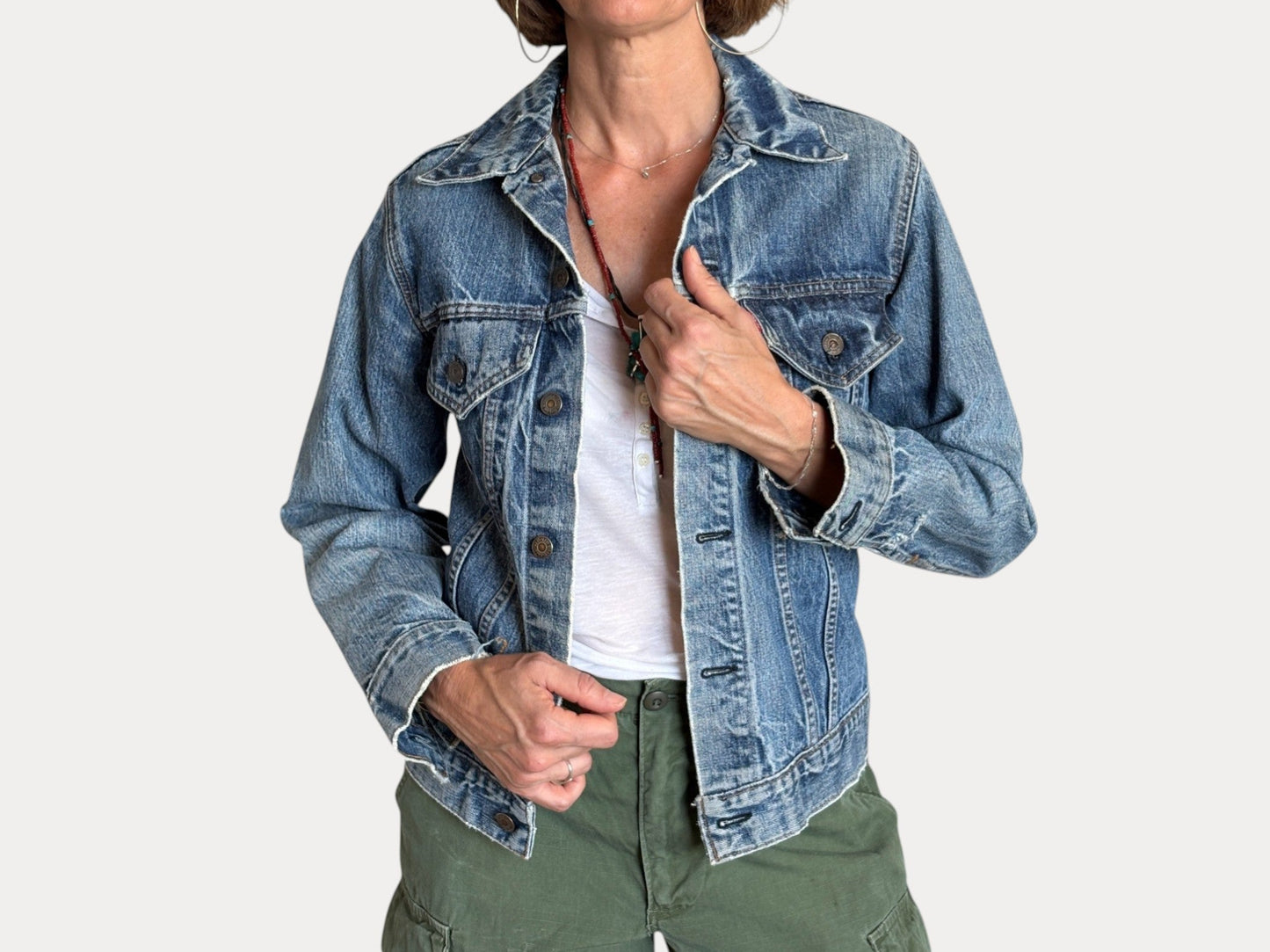Size 36US / 46EU .Vintage 70s Levi’s Denim Jacket – 2 Pockets – Made in USA-AJ357 Studio-AJ357 Studio