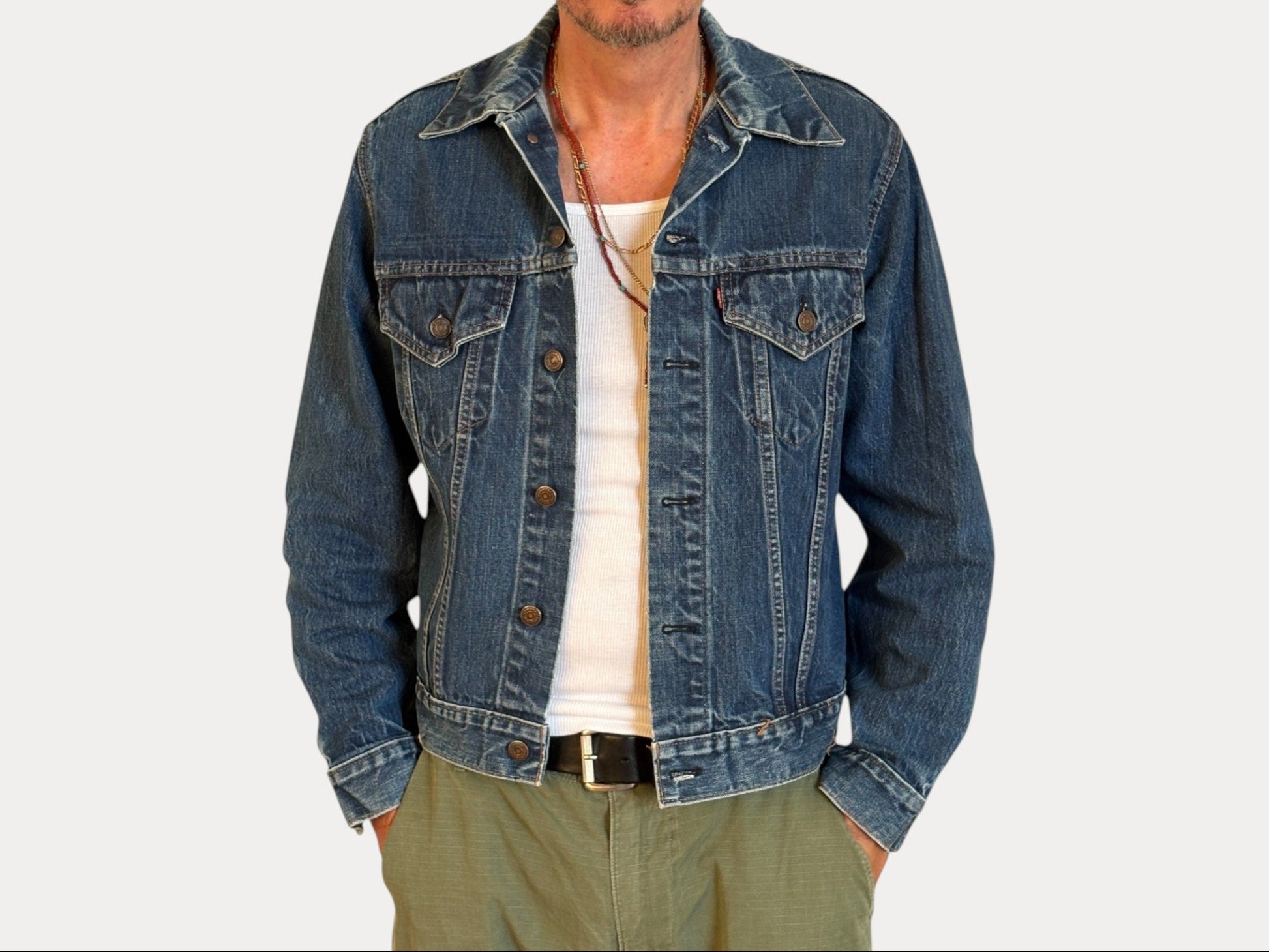 Size 42US / 52EU . Vintage 70s Levi’s Denim Jacket – 2 Pockets – Made in USA-AJ357 Studio-AJ357 Studio