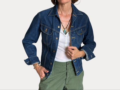 Size 34US / 44EU . Vintage 80s Lee Denim Jacket – 4 Pockets – Made in USA-AJ357 Studio-AJ357 Studio