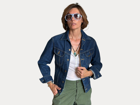 Size 34US / 44EU . Vintage 80s Lee Denim Jacket – 4 Pockets – Made in USA-AJ357 Studio-AJ357 Studio