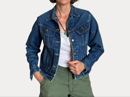 Size 34US / 44EU .Vintage 80s Lee Denim Jacket – 4 Pockets – Made in USA-AJ357 Studio-AJ357 Studio