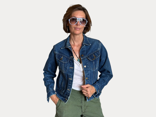 Size 34US / 44EU .Vintage 80s Lee Denim Jacket – 4 Pockets – Made in USA-AJ357 Studio-AJ357 Studio