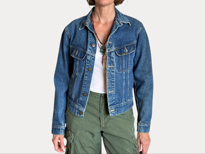 Size 36US / 46EU . Vintage 80s Lee Denim Jacket – 2 Pockets – Made in USA-AJ357 Studio-AJ357 Studio
