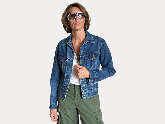 Size 36US / 46EU .Vintage 80s Lee Denim Jacket – 4 Pockets – Made in USA-AJ357 Studio-AJ357 Studio