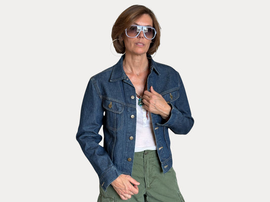 Size 36US / 46EU .Vintage 80s Lee Denim Jacket – 2 Pockets – Made in USA-AJ357 Studio-AJ357 Studio