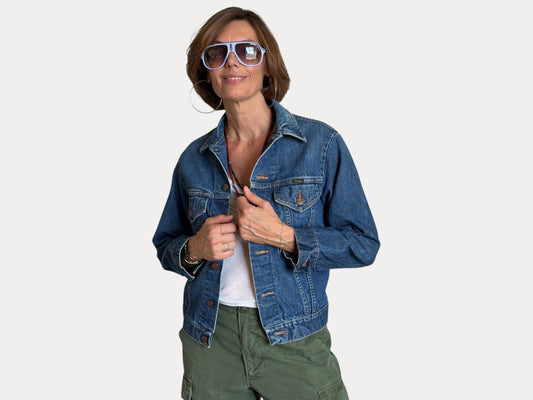 Size 36US /46EU. Vintage 70s Wrangler Denim Jacket – 2 Pockets – Made in USA-AJ357 Studio-AJ357 Studio