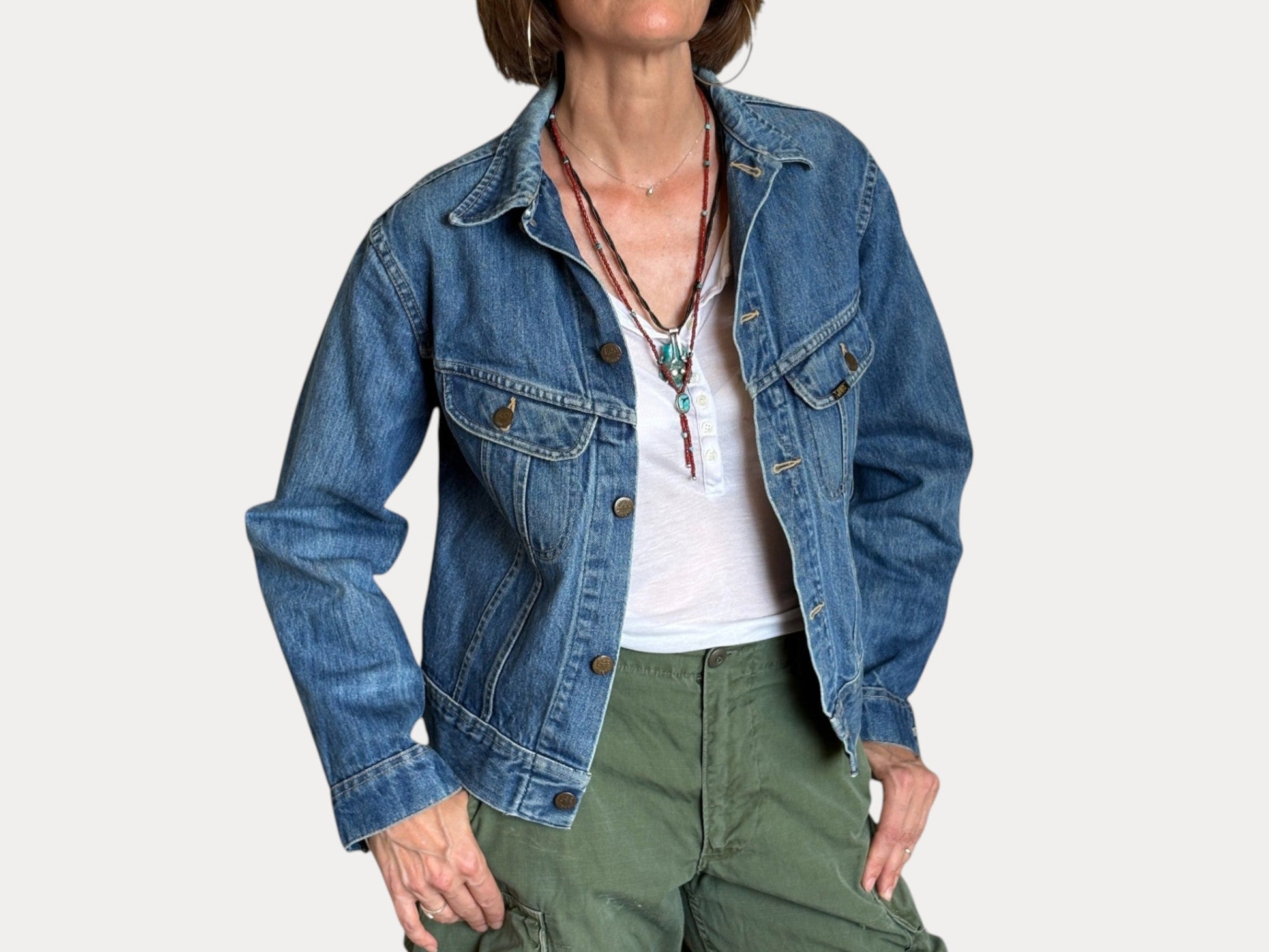 Size youth 20. Vintage 80s Lee Denim Jacket – 2 Pockets – Made in USA USA-AJ357 Studio-AJ357 Studio