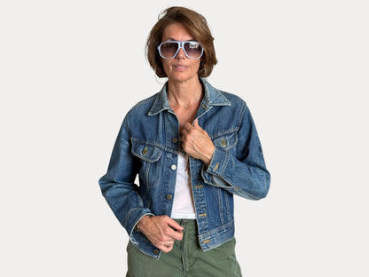 Size 34-36US / 44-46EU . Vintage 80s Lee Denim Jacket – 2 Pockets – Made in USA-AJ357 Studio-AJ357 Studio