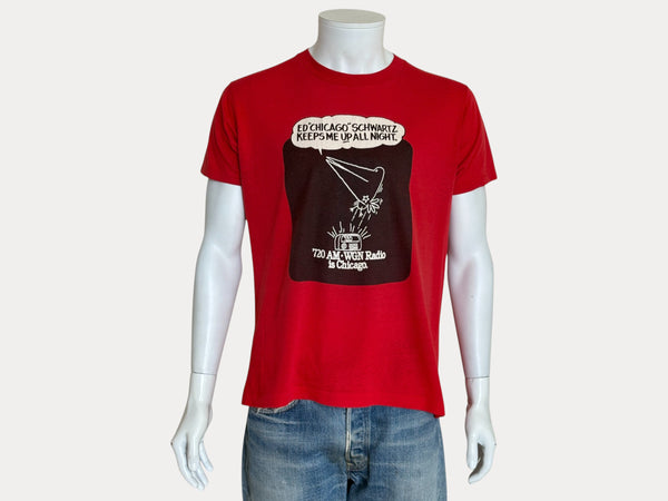 Vintage WGN Radio tee – late-night Chicago vibes with Ed ‘Chicago’ Schwartz. Large-AJ357 Studio-AJ357 Studio
