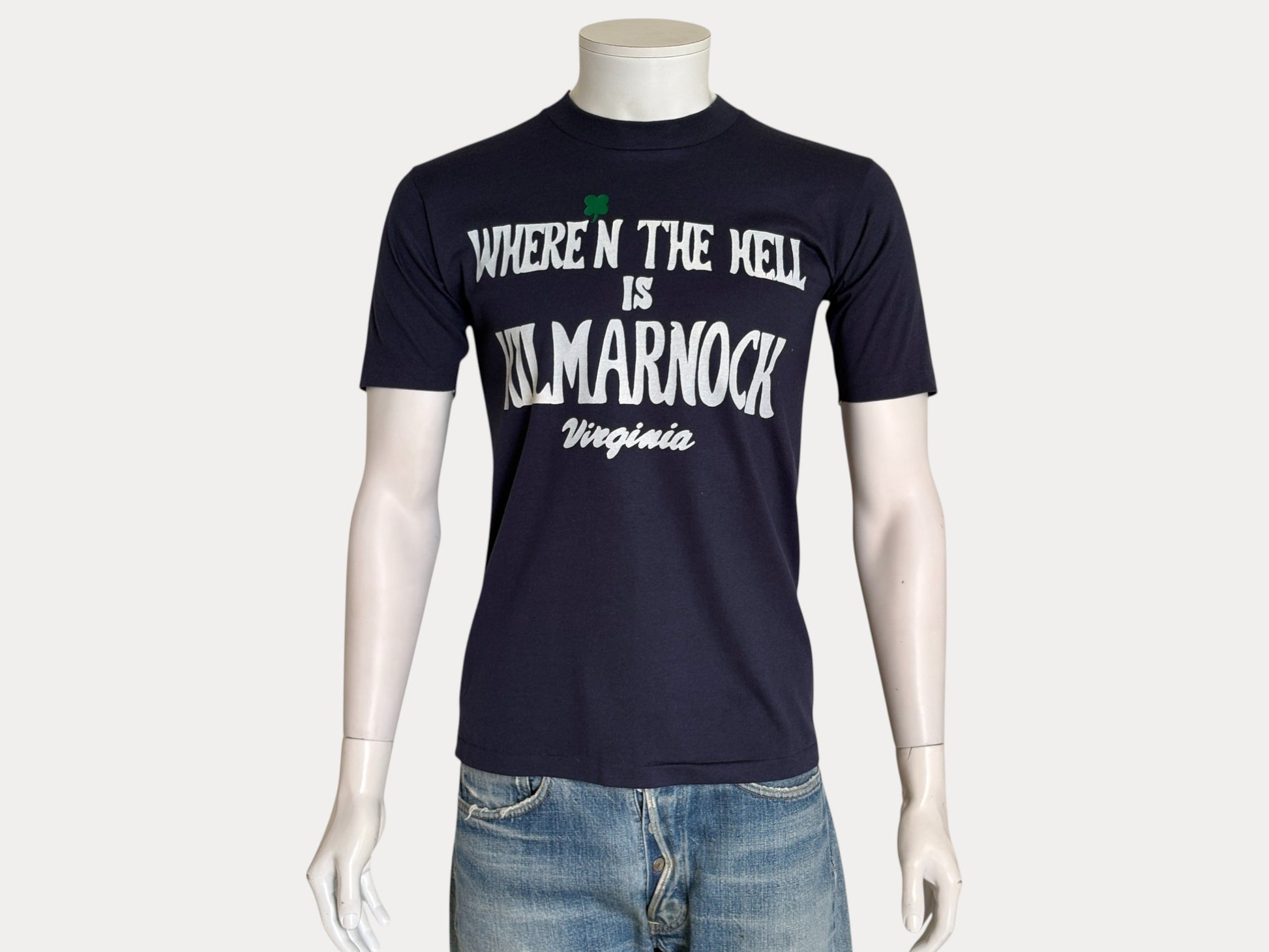 Vintage Kilmarnock Virginia tee – small town mystery with bold retro attitude. Med-AJ357 Studio-AJ357 Studio