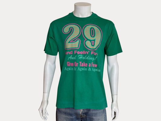 Vintage 1988 funny birthday t-shirt – “29 and Feelin Fine”. Made in USA.-AJ357 Studio-AJ357 Studio