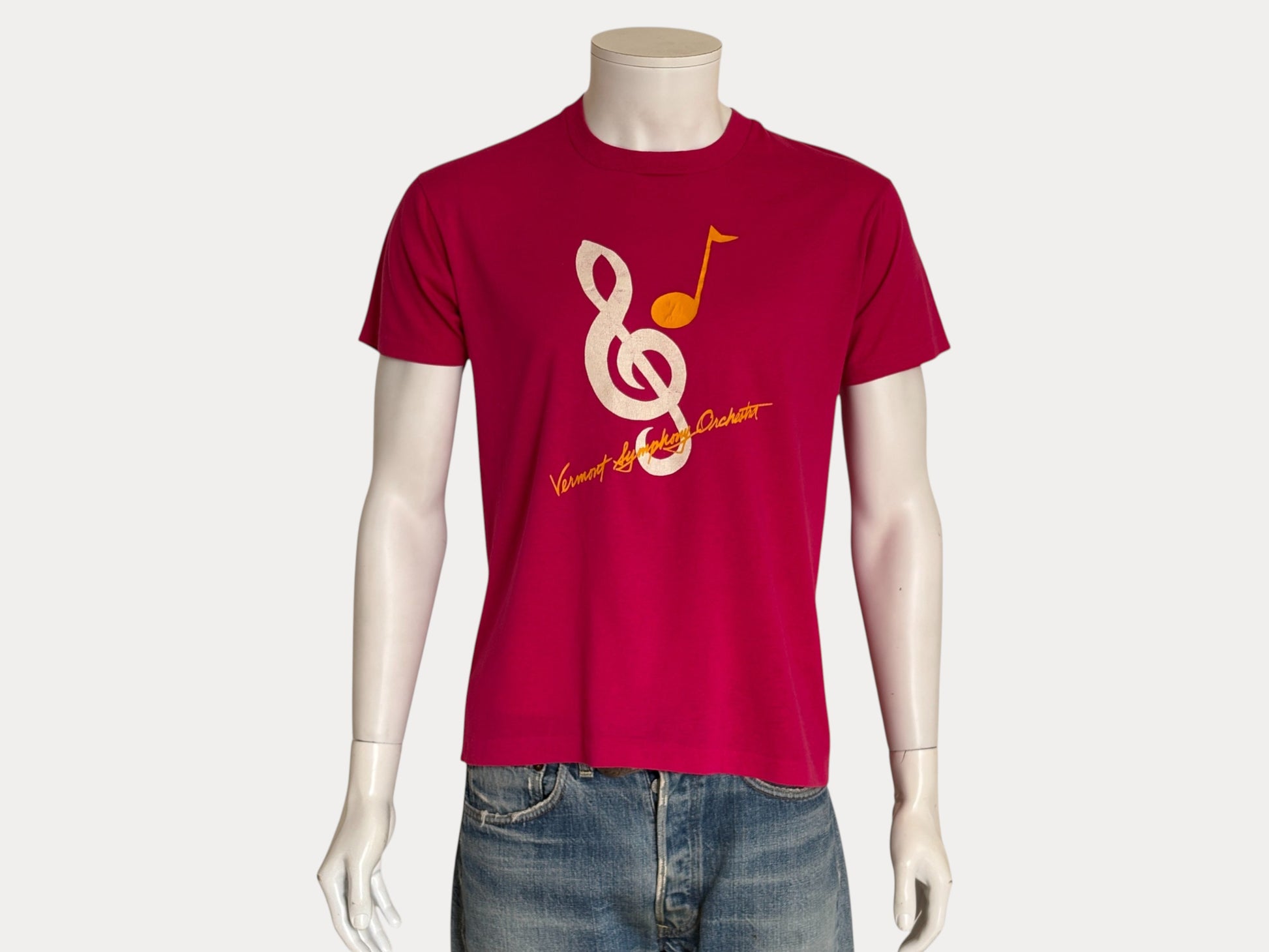 Vintage Vermont Symphony Orchestra T-Shirt – Fuchsia Pink, 80s Music Logo, Rare and Original-Large-AJ357 Studio-AJ357 Studio