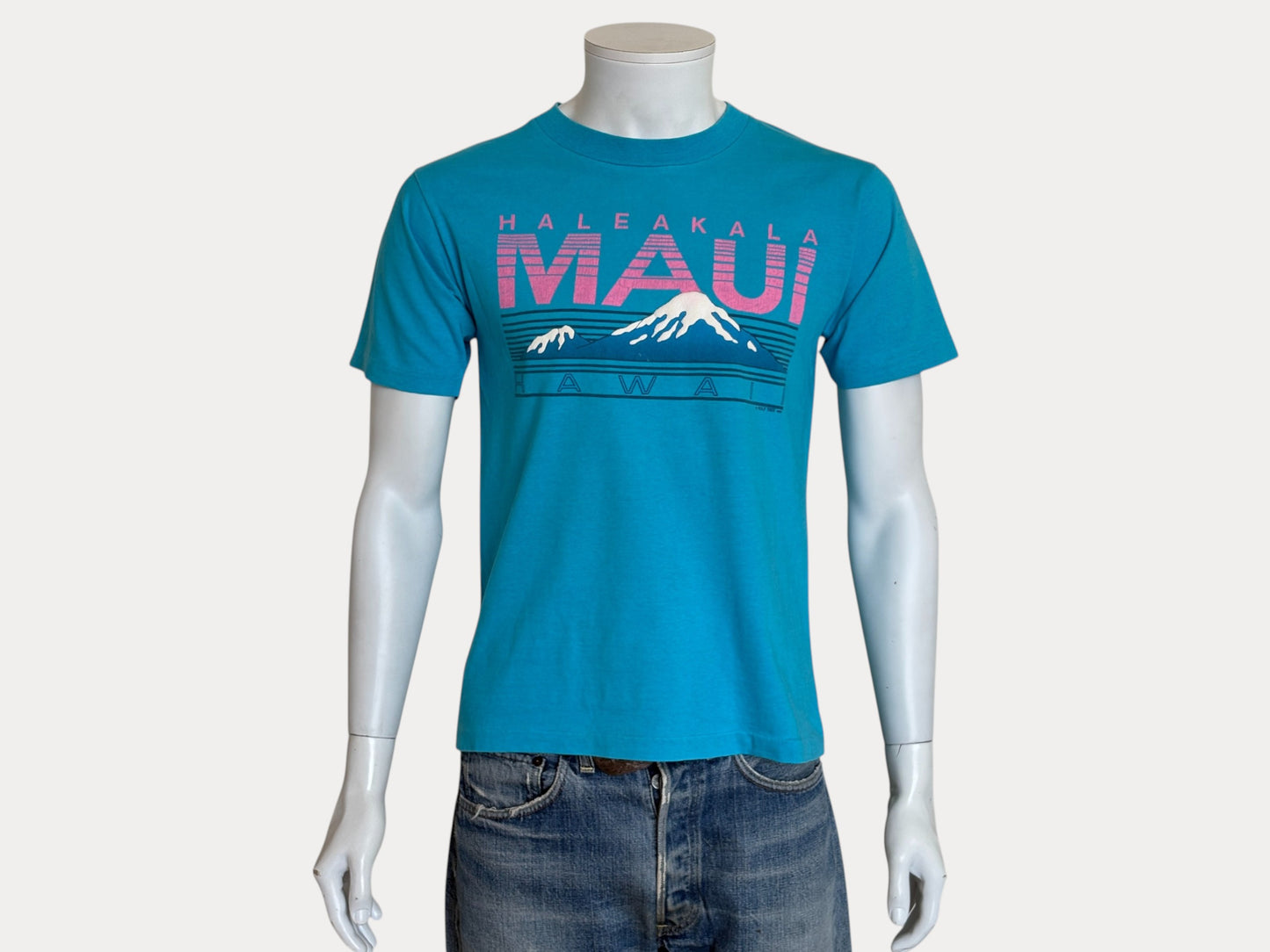 Vintage 90s Haleakala Maui Hawaii T-Shirt – Blue & Pink Tourist Tee Made in USA – Size M-AJ357 Studio-AJ357 Studio