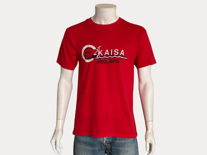 Vintage 1988 KAISA Relays tee – bold aquatic competition graphic with retro energy. Large-AJ357 Studio-AJ357 Studio