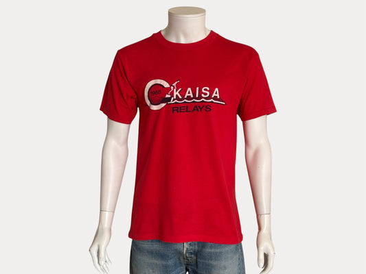 Vintage 1988 KAISA Relays tee – bold aquatic competition graphic with retro energy. Large-AJ357 Studio-AJ357 Studio