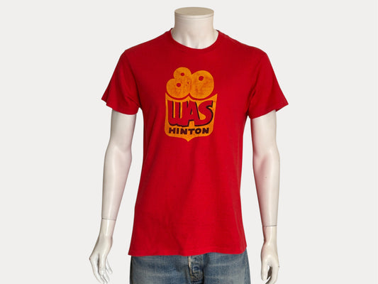 Vintage 80s bowling tee – bold WAS Hinton graphic with retro athletic flair. Large-AJ357 Studio-AJ357 Studio