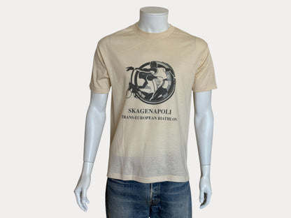 Vintage 1990 Skagenapoli Trans-European Biathlon T-Shirt – Denmark to Italy Route Map Tee. Large-AJ357 Studio-AJ357 Studio