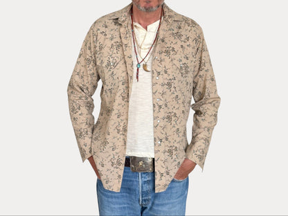 Size M. Authentic Vintage 80’s Campus Western Shirt —Floral print-AJ357 Studio-AJ357 Studio