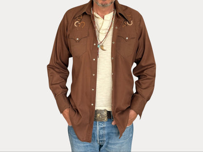 Size M. Authentic Vintage 70’s embroidered Western Shirt —-AJ357 Studio-AJ357 Studio