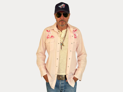 Size M -Vintage 70's Embroidered Western Shirt-AJ357 Studio-AJ357 Studio