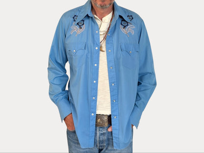 Size M. Authentic 70’s Vintage embroidered Western Shirt-AJ357 Studio-AJ357 Studio