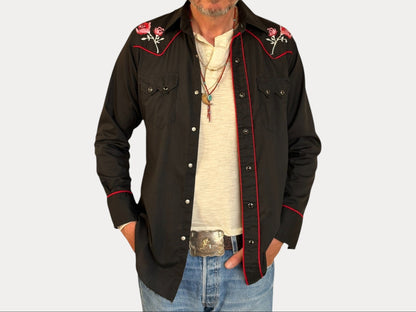 Size M. Authentic Vintage 70’s embroidered Western Shirt.-AJ357 Studio-AJ357 Studio