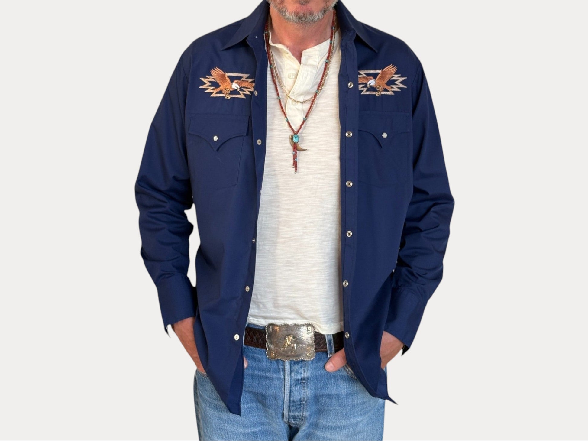 Size M - Authentic Vintage 80’s embroidered Western Shirt-AJ357 Studio-AJ357 Studio