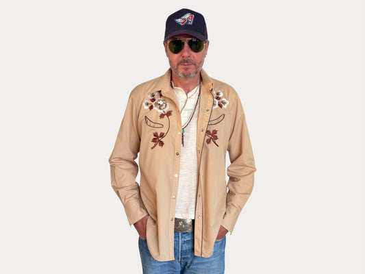 Size M. Authentic 70’s H Kenny Rogers embroidered shirt Western Shirt-AJ357 Studio-AJ357 Studio