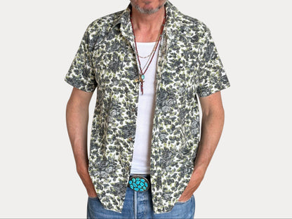 Size M. Authentic 70’s H bar C California Ranchwear Western Shirt — Vintage Print-AJ357 Studio-AJ357 Studio