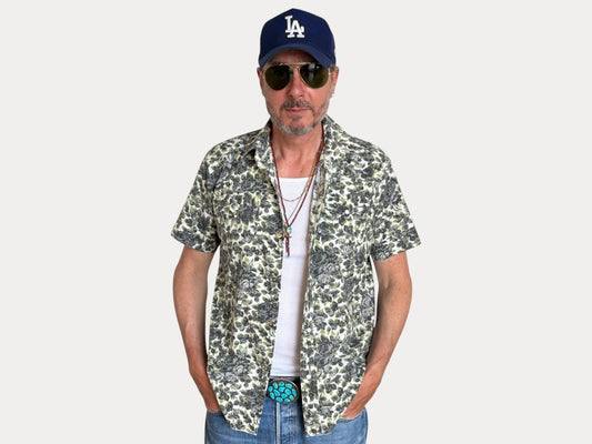 Size M. Authentic 70’s H bar C California Ranchwear Western Shirt — Vintage Print-AJ357 Studio-AJ357 Studio